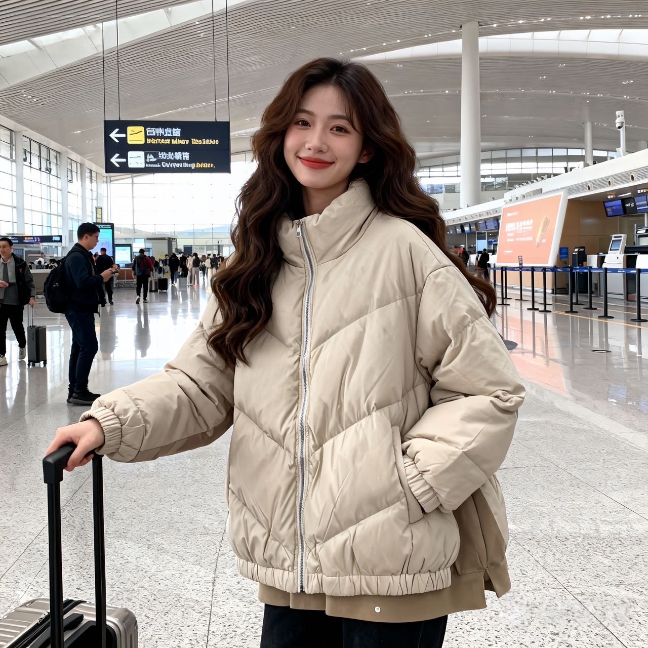 德*纳冬季新款咖色羽绒服0052