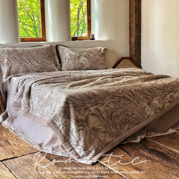 【愈见-极光羽】棉麻四季被 云感四层绉纱商超同款 色织提花被芯