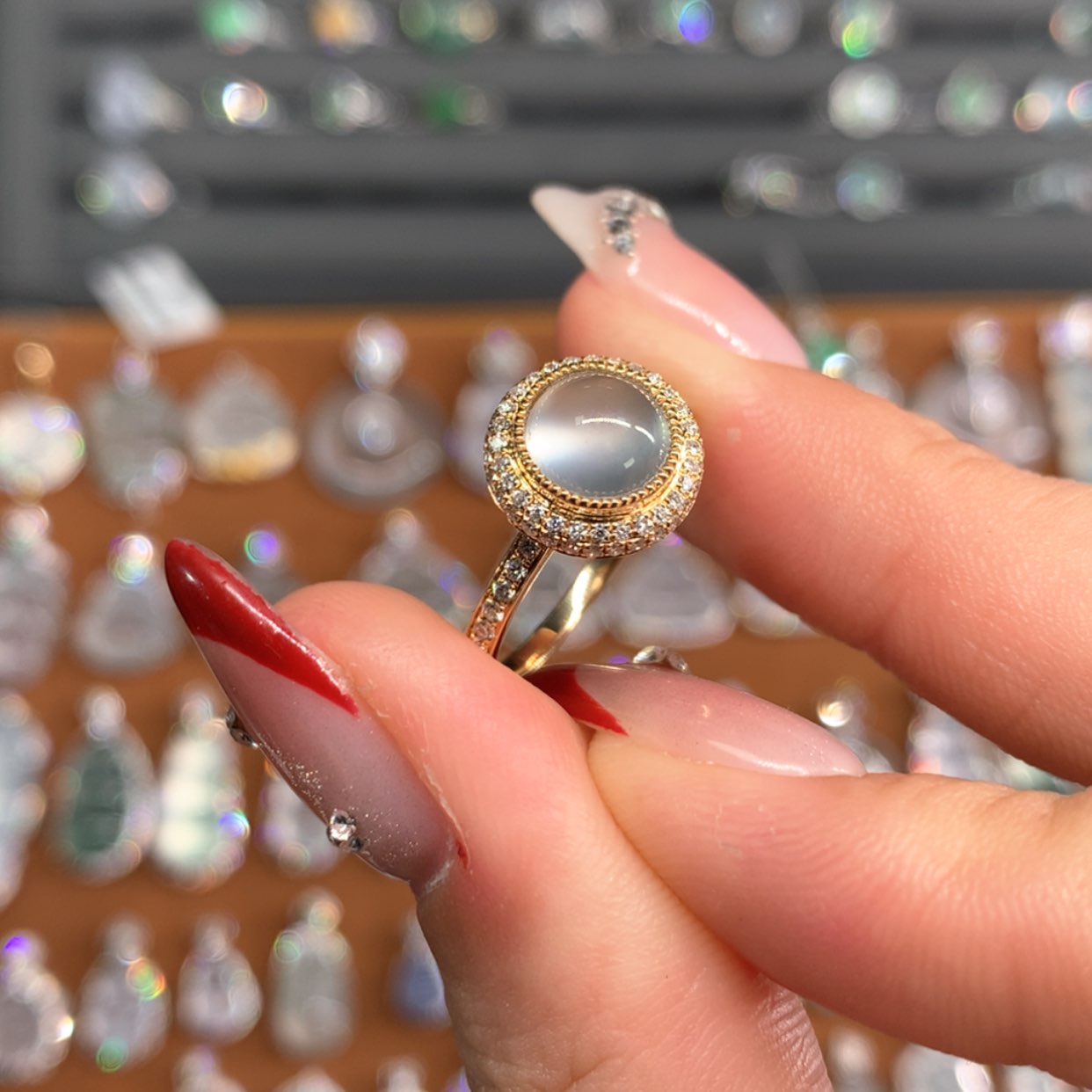 【闪购商品】翡翠戒指18K金镶嵌◆****?戒指