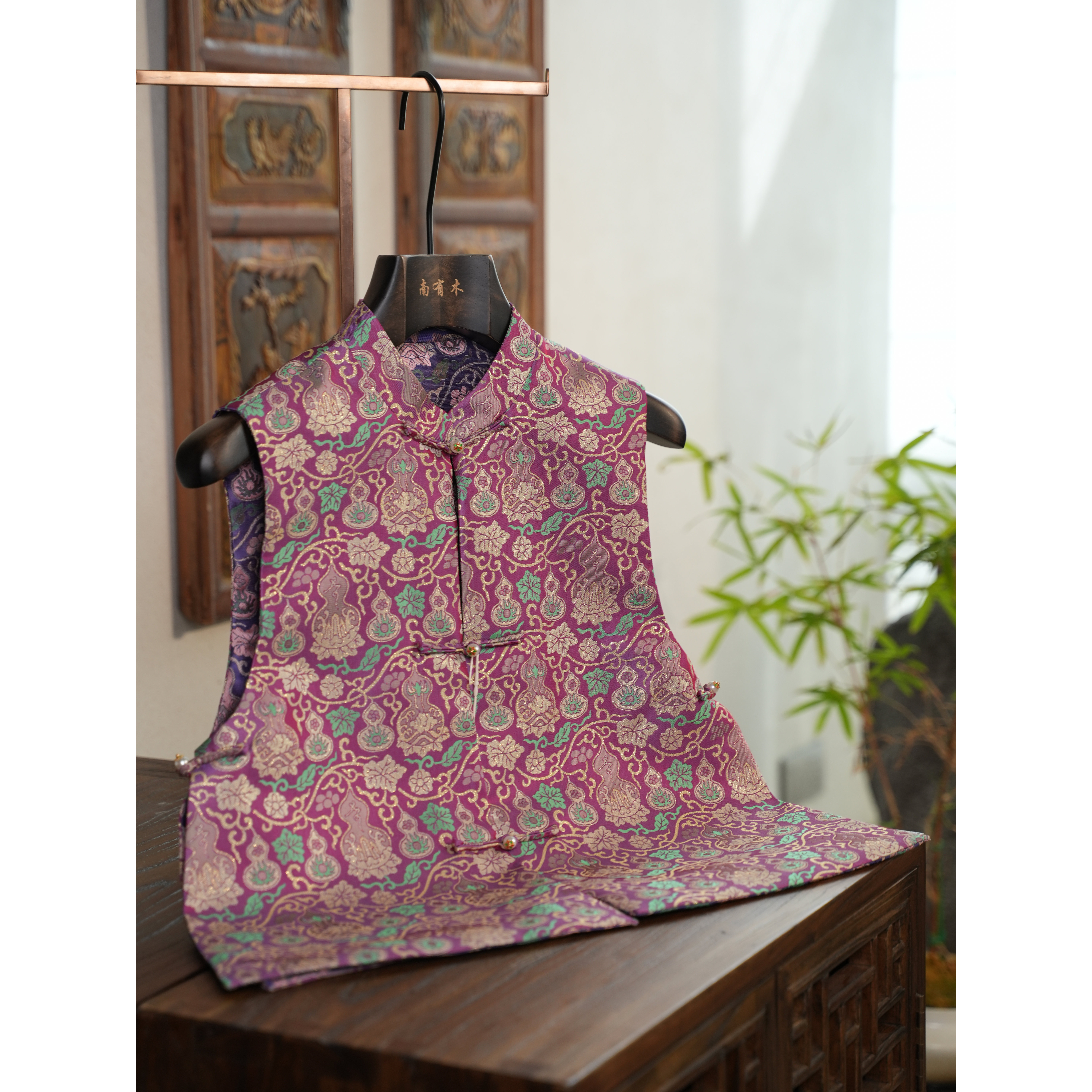 【紫韵承福】新中式双面穿优雅轻奢气质开衫马甲V25C326