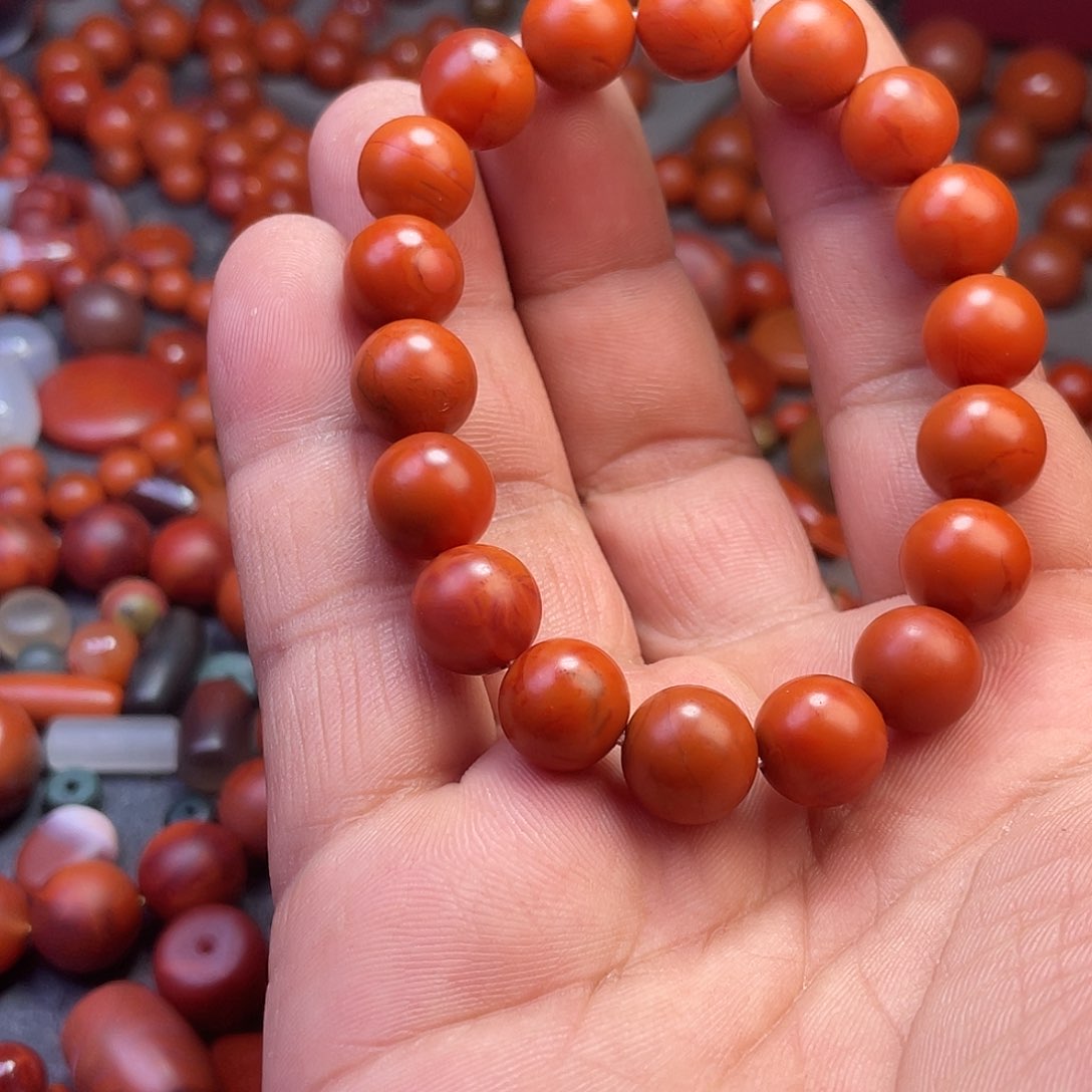 小***袋南红玛瑙珠子未镶嵌