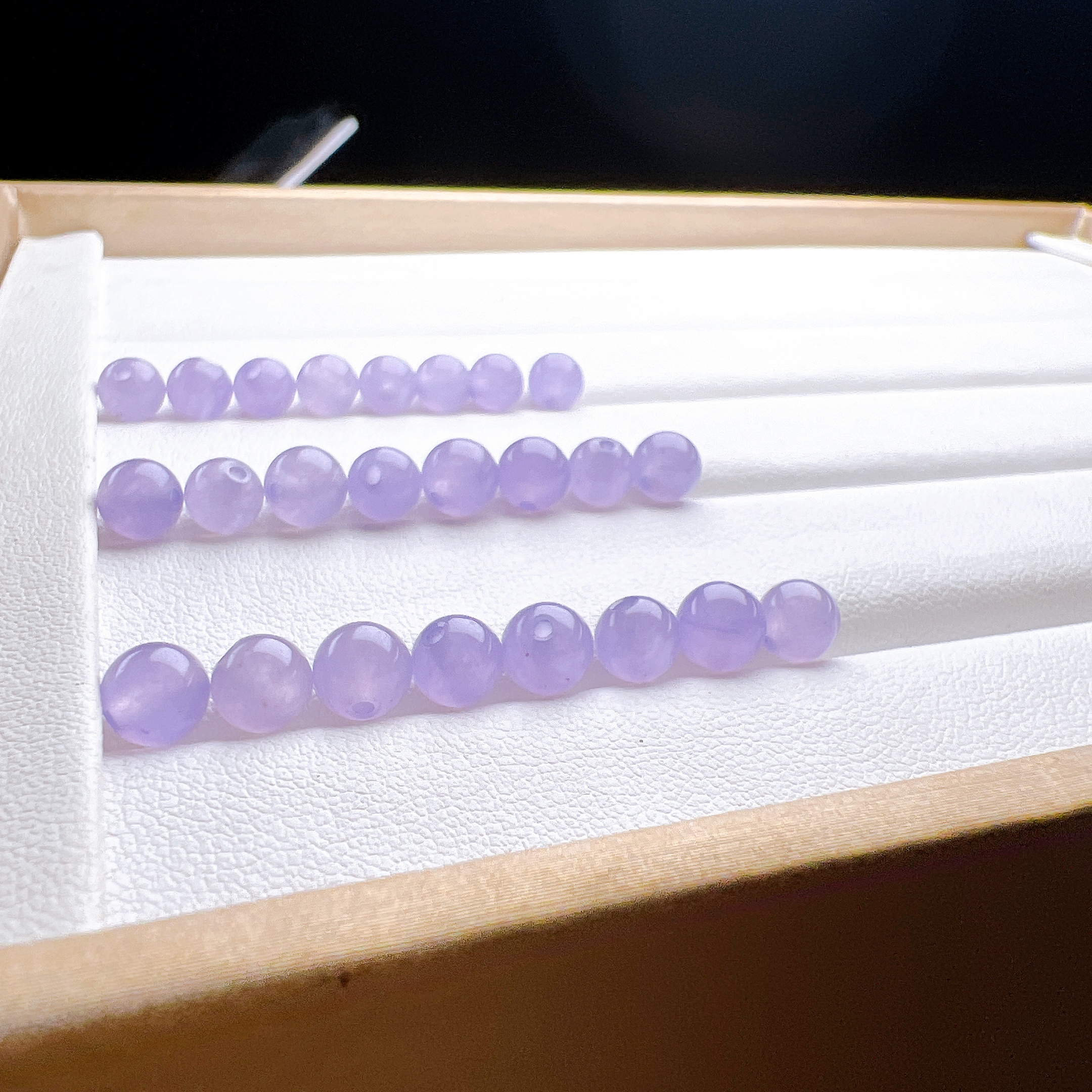 天然缅甸A货翡翠 天然紫罗兰圆珠散珠卡6mm 多样性发一颗