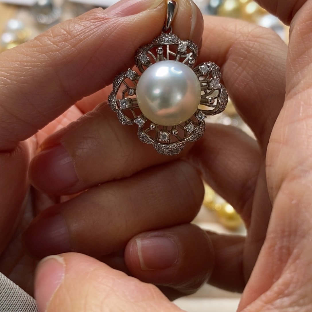 海水珍珠颈饰银S925镶嵌