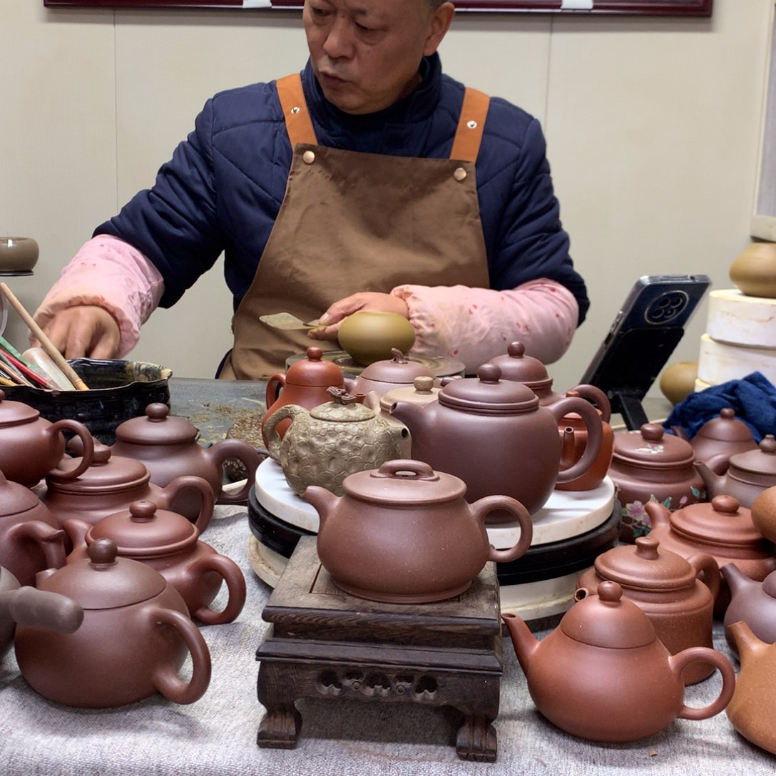 紫泥茶壶儒相150 C半手工制作