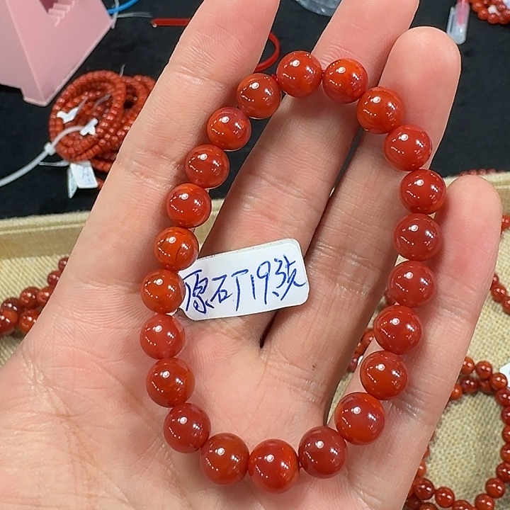 南红玛瑙手链未镶嵌原矿南红手串8mm瓦西车厘子双色