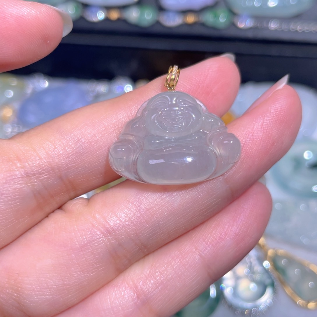 颈饰18K金镶嵌翡翠翡翠