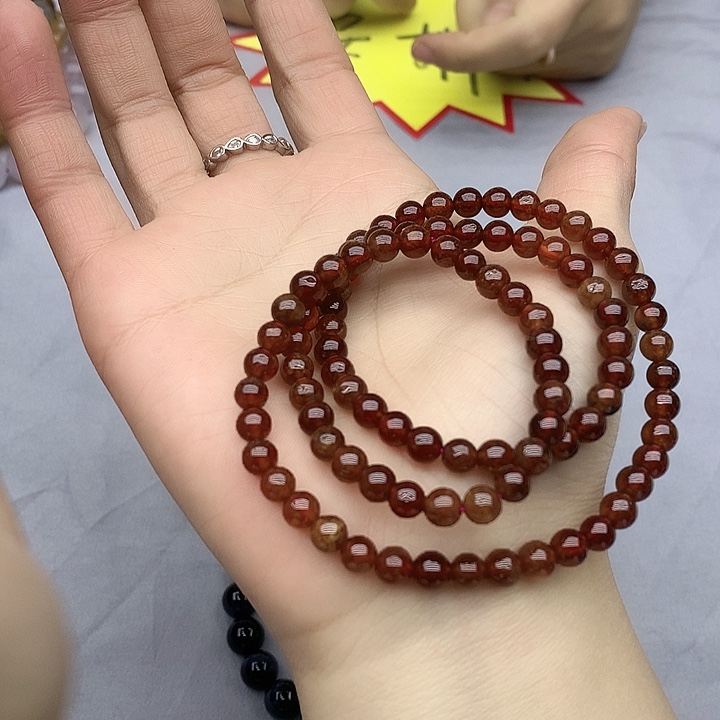 手链未镶嵌水晶石榴石