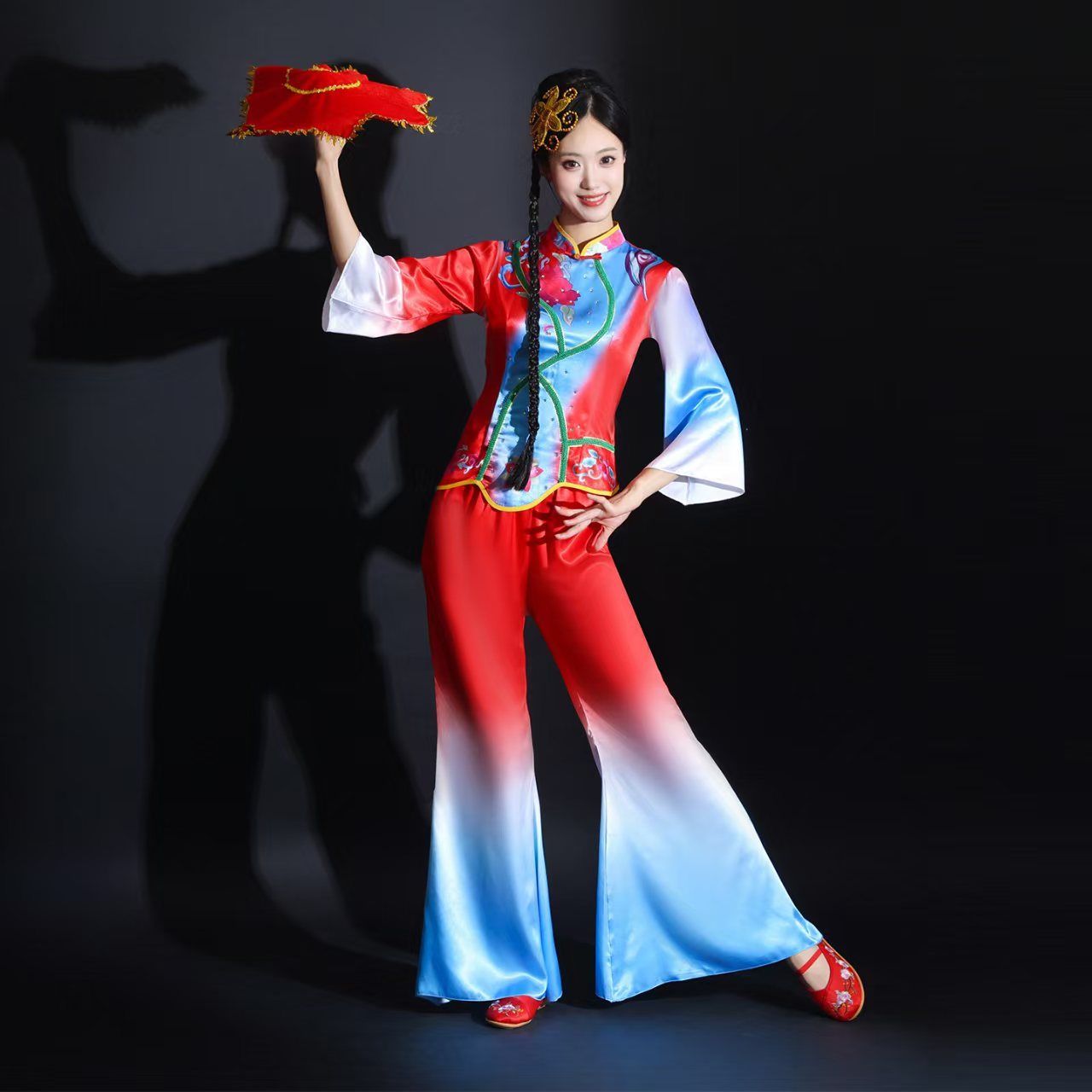 秧歌舞演出服装时尚广场跳舞秧歌服女2025新款胶州秧歌舞蹈服古典