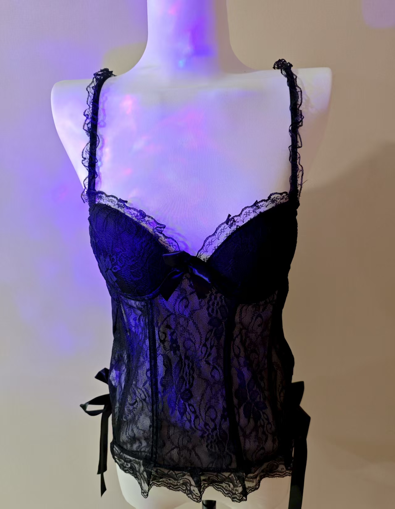 性感镂空短裙中长款透气睡裙黑色纯欲欧若智性风