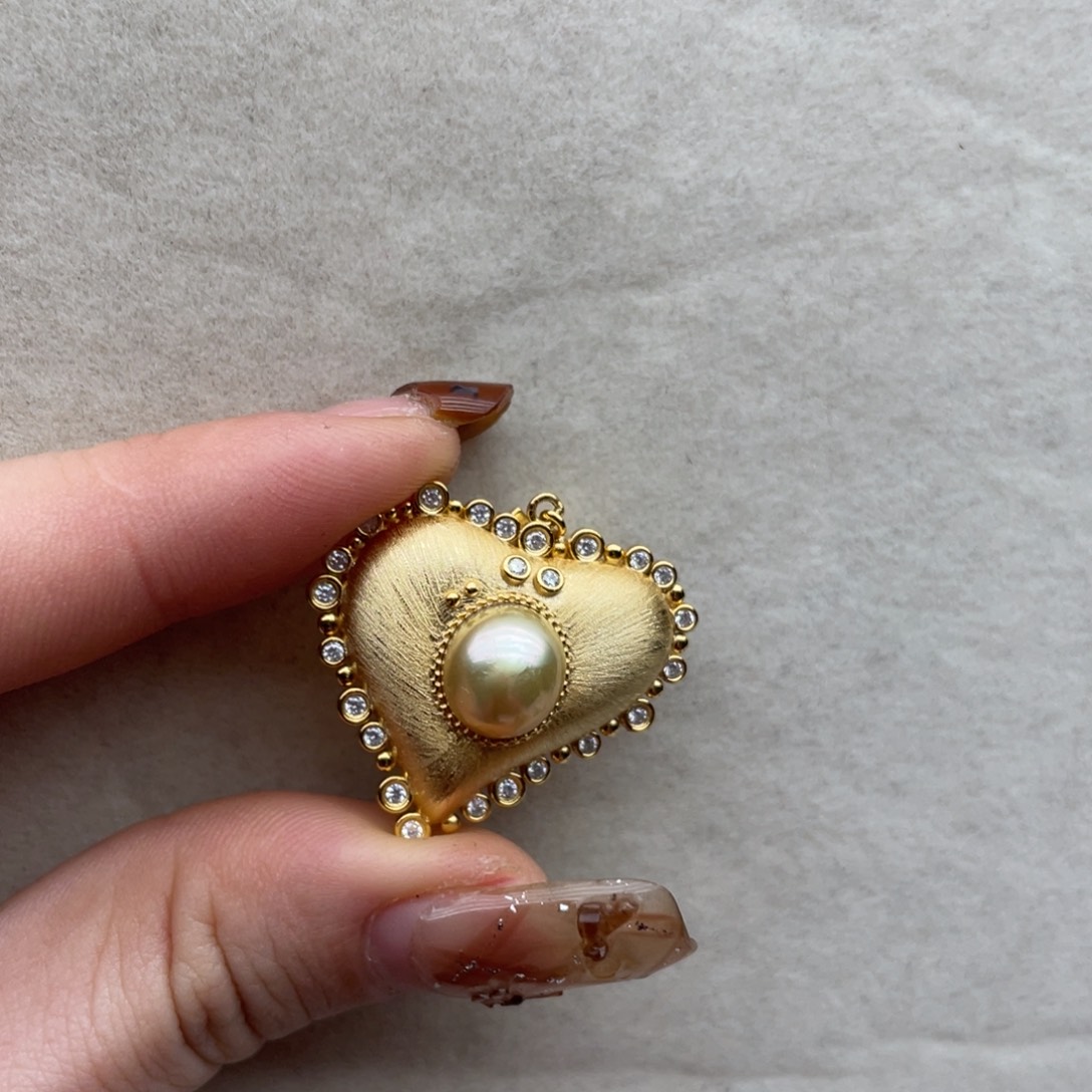 海水珍珠银S925镶嵌颈饰C96