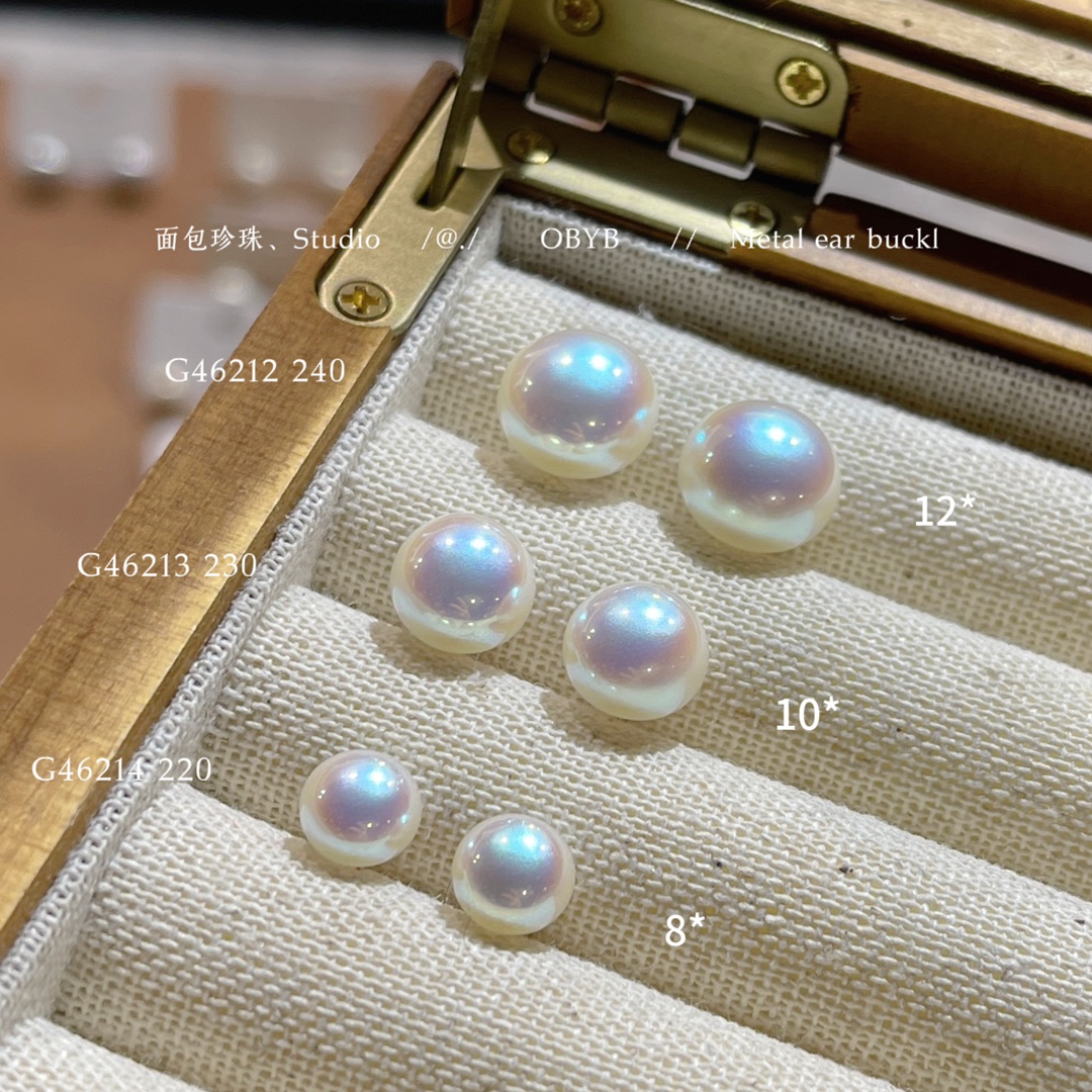铜合金仿珍珠耳饰 欧比雅比日韩温柔人鱼姬珠耳钉馒头珠耳钉