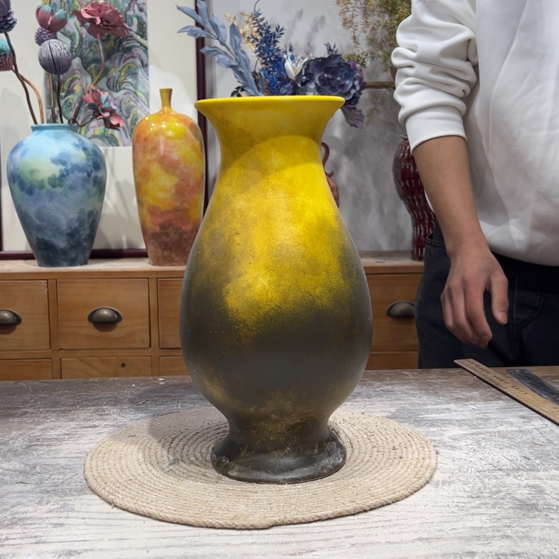 摆件陶瓷花瓶高31口7