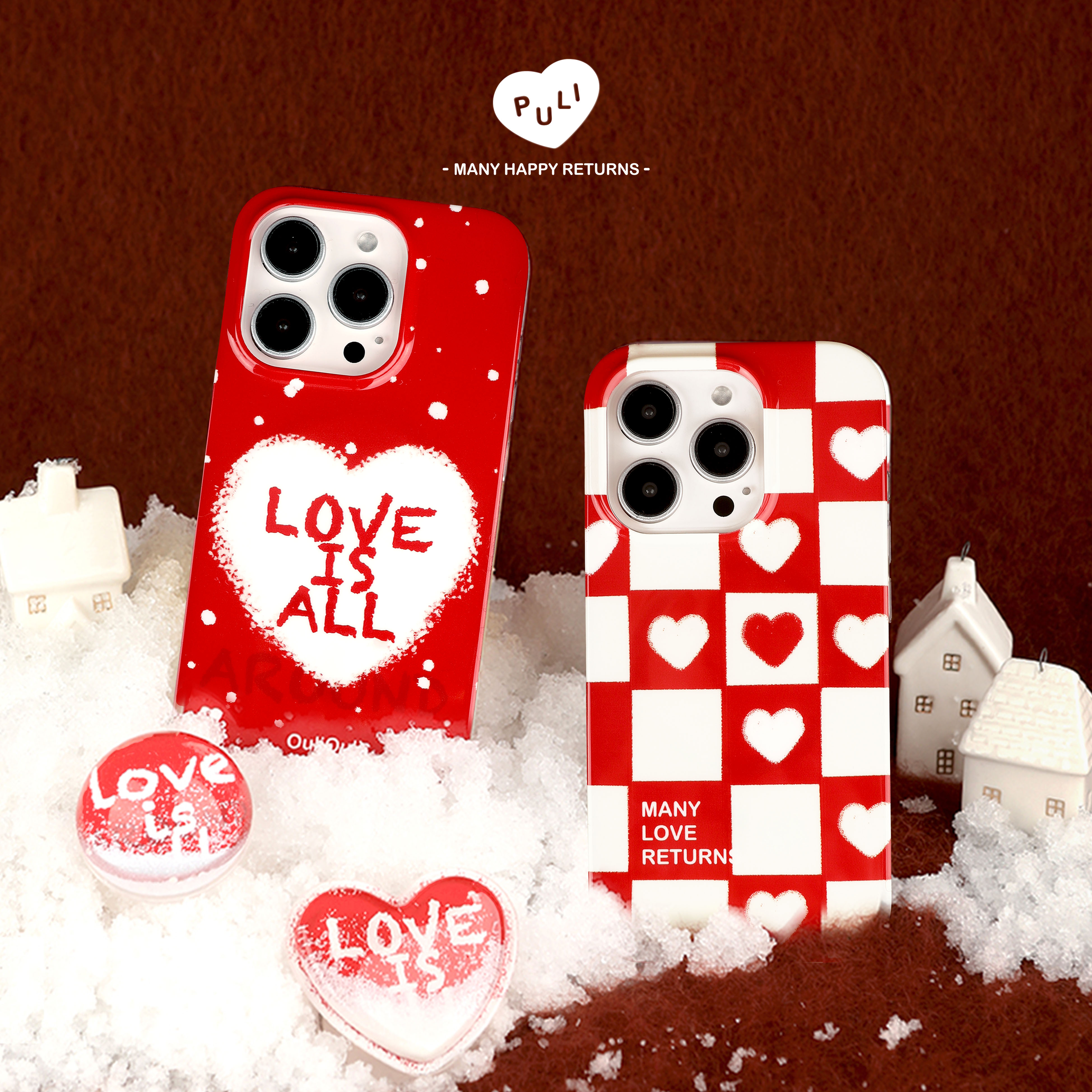 【爱神降临】PuliPuliPuli红色磁吸小众圣诞礼物新年情侣苹果手机壳