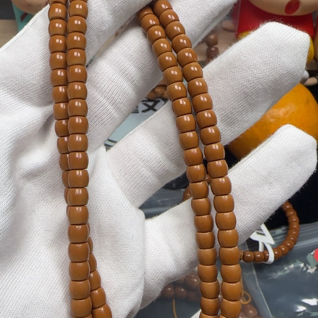 橄榄核手串老挝长串直切三花无白5.8mm
