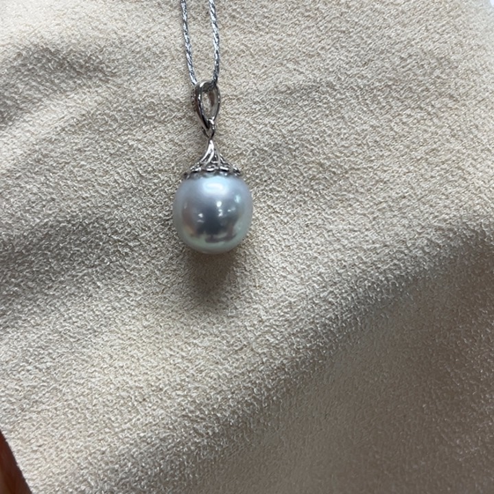 吊坠(不含链)银S925镶嵌海水珍珠8-9mm69号