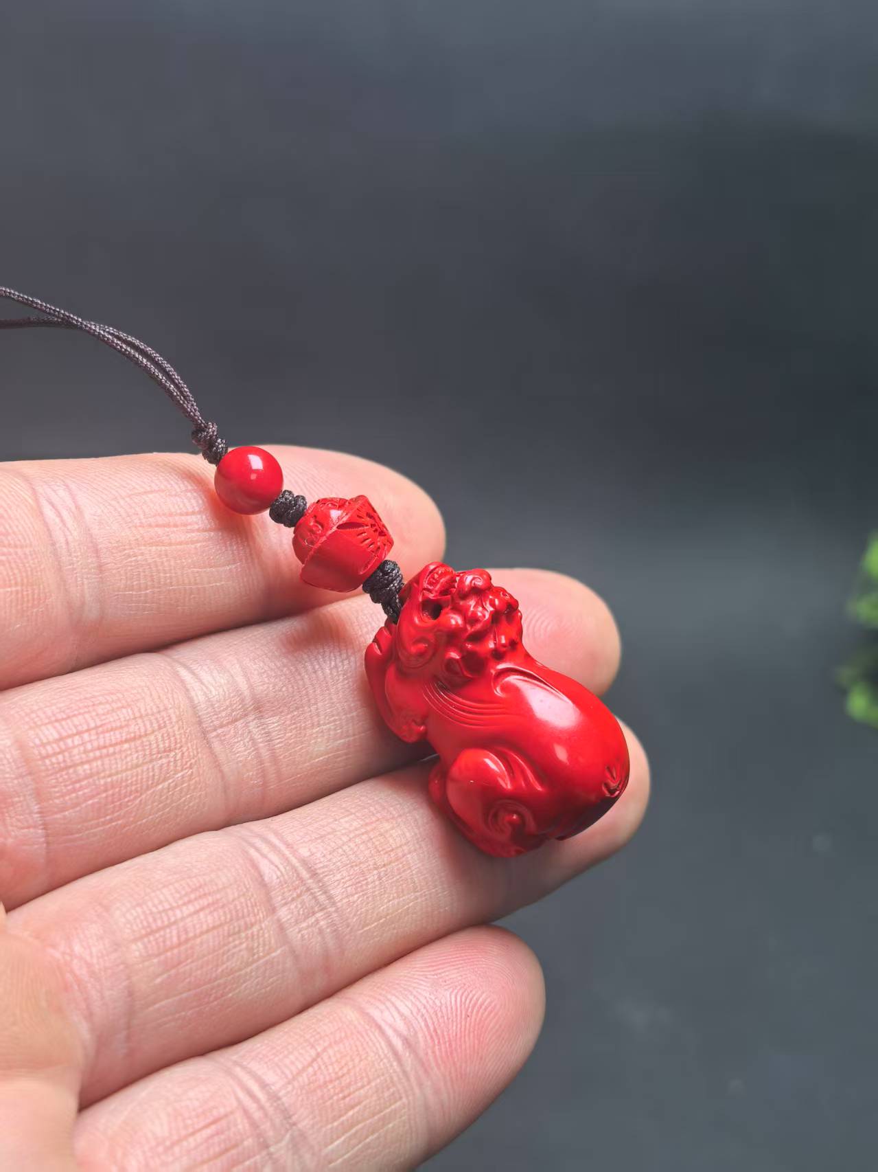 天然辰砂ZS-462朱砂貔貅手机坠钥匙坠高含量精美百搭
