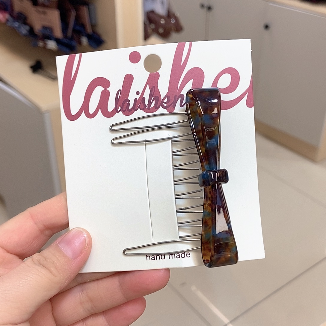 布艺铁合金蝴蝶结插梳发饰