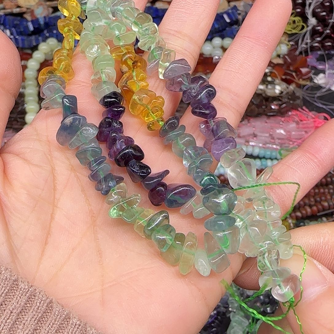 玛瑙/玉髓合金珠宝半成品老莹石6-8mm一条