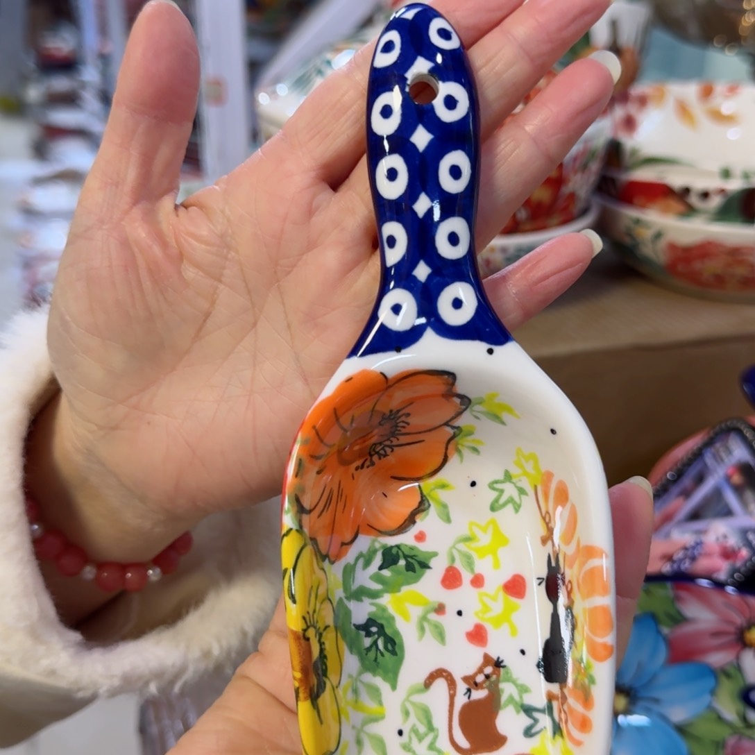 陶瓷南瓜猫手柄铲一只