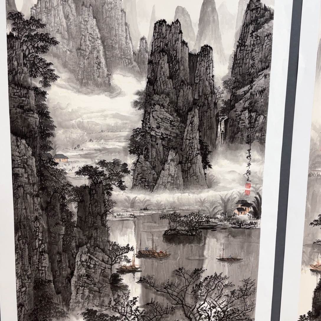 国画潮***3李益民六尺整张山水朱