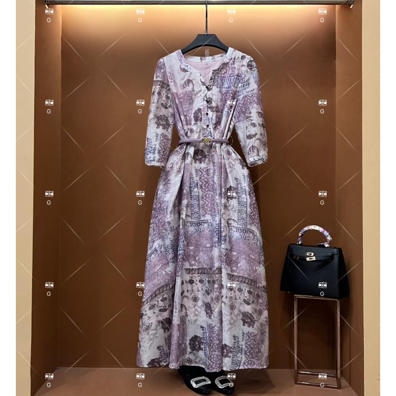 春夏丨设计师轻奢法式印花女士连衣裙 GS-56123