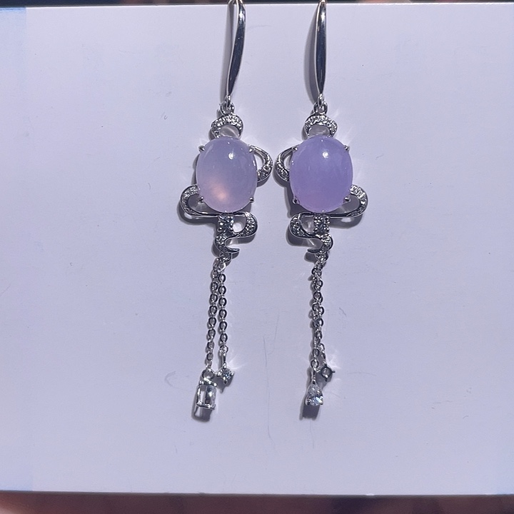 翡翠18K金镶嵌耳饰耳饰