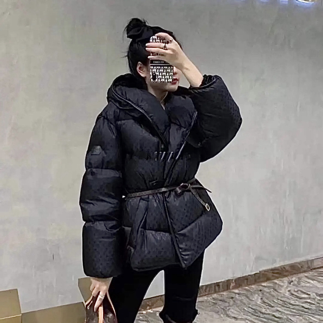 未使用 LouisVuitton/路易威登 zz407 锦纶 老花腰带款羽绒服 38