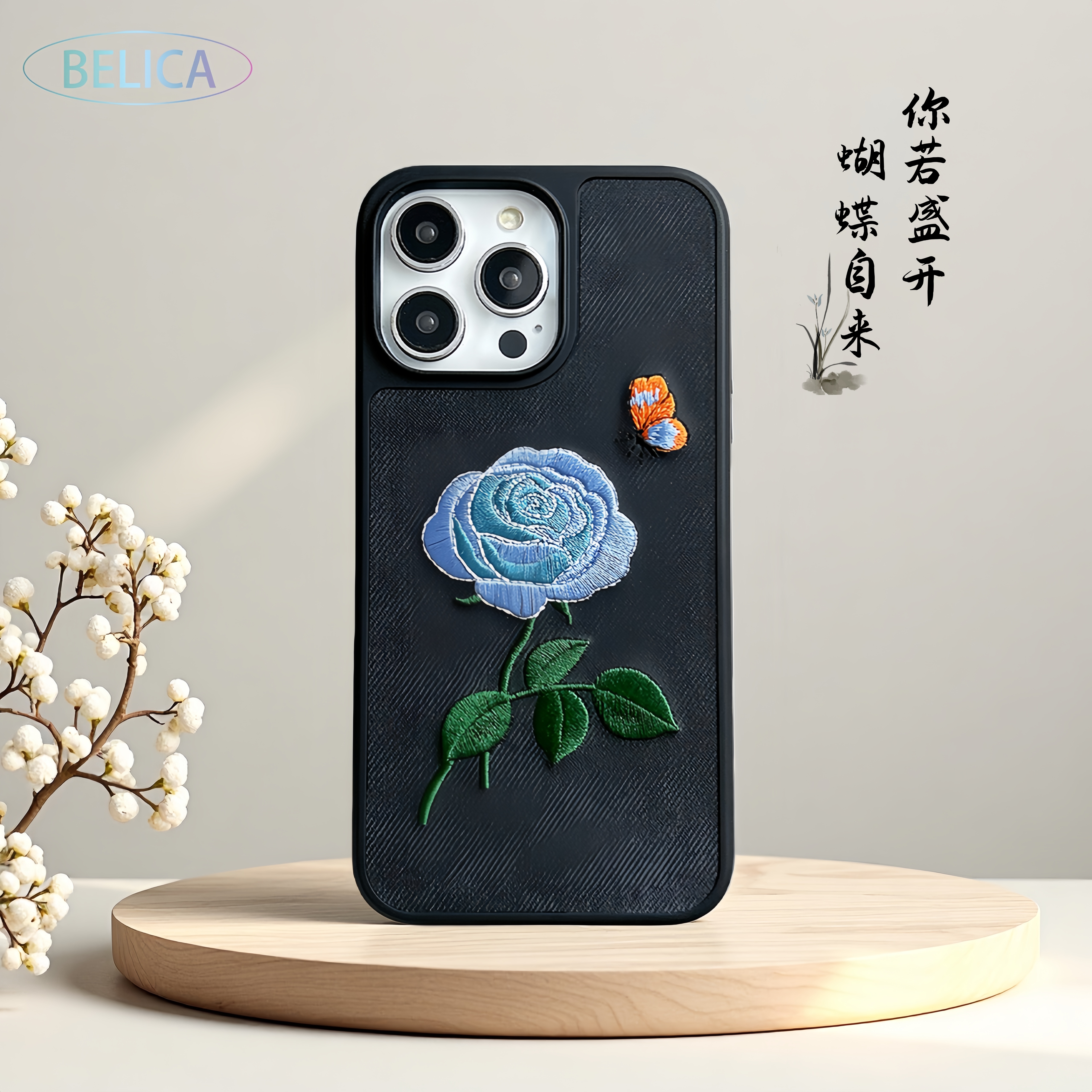 新款热销针织绣花创意玫瑰花蝴蝶适用华为小米高端外壳苹果手机壳