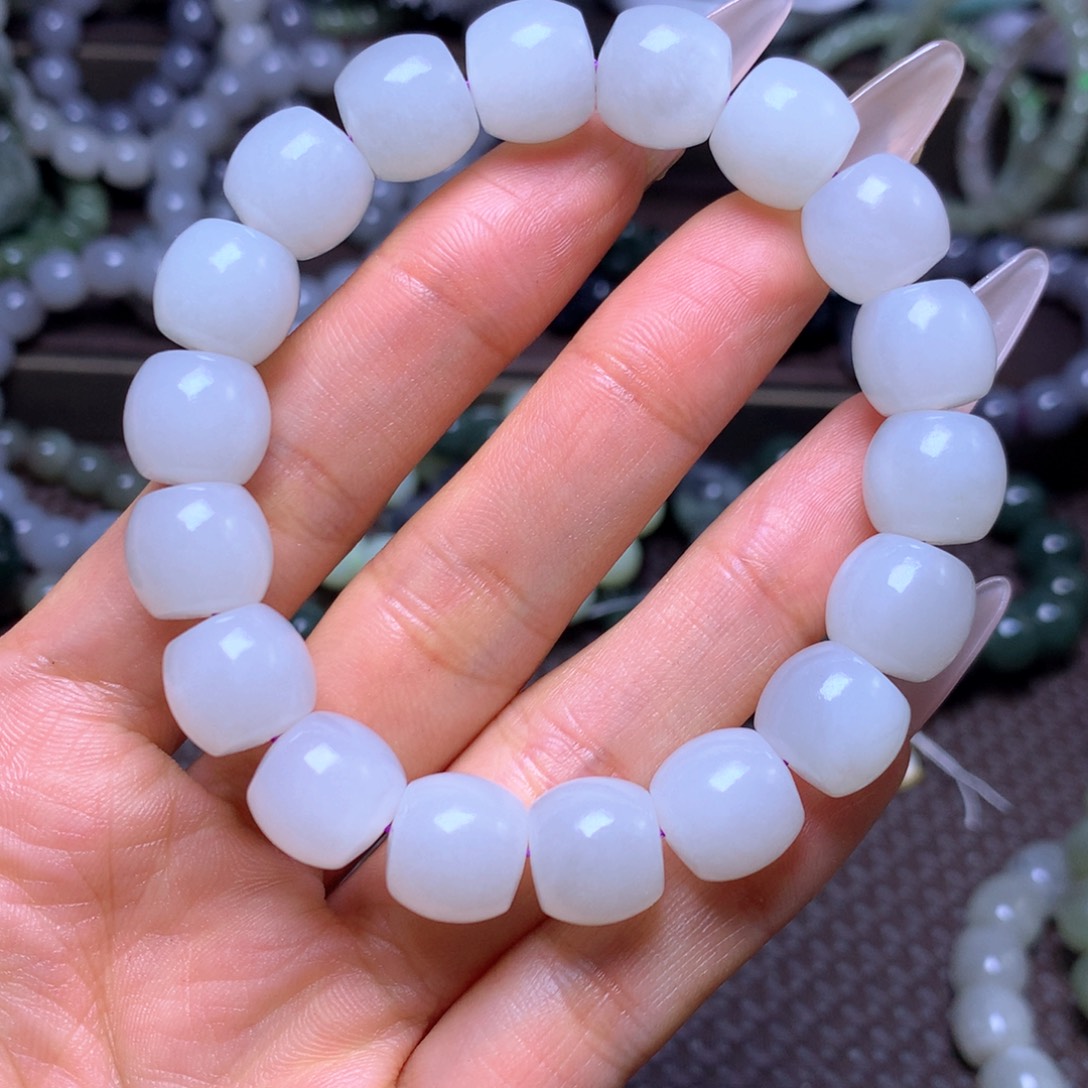 和田玉未镶嵌手串卡12