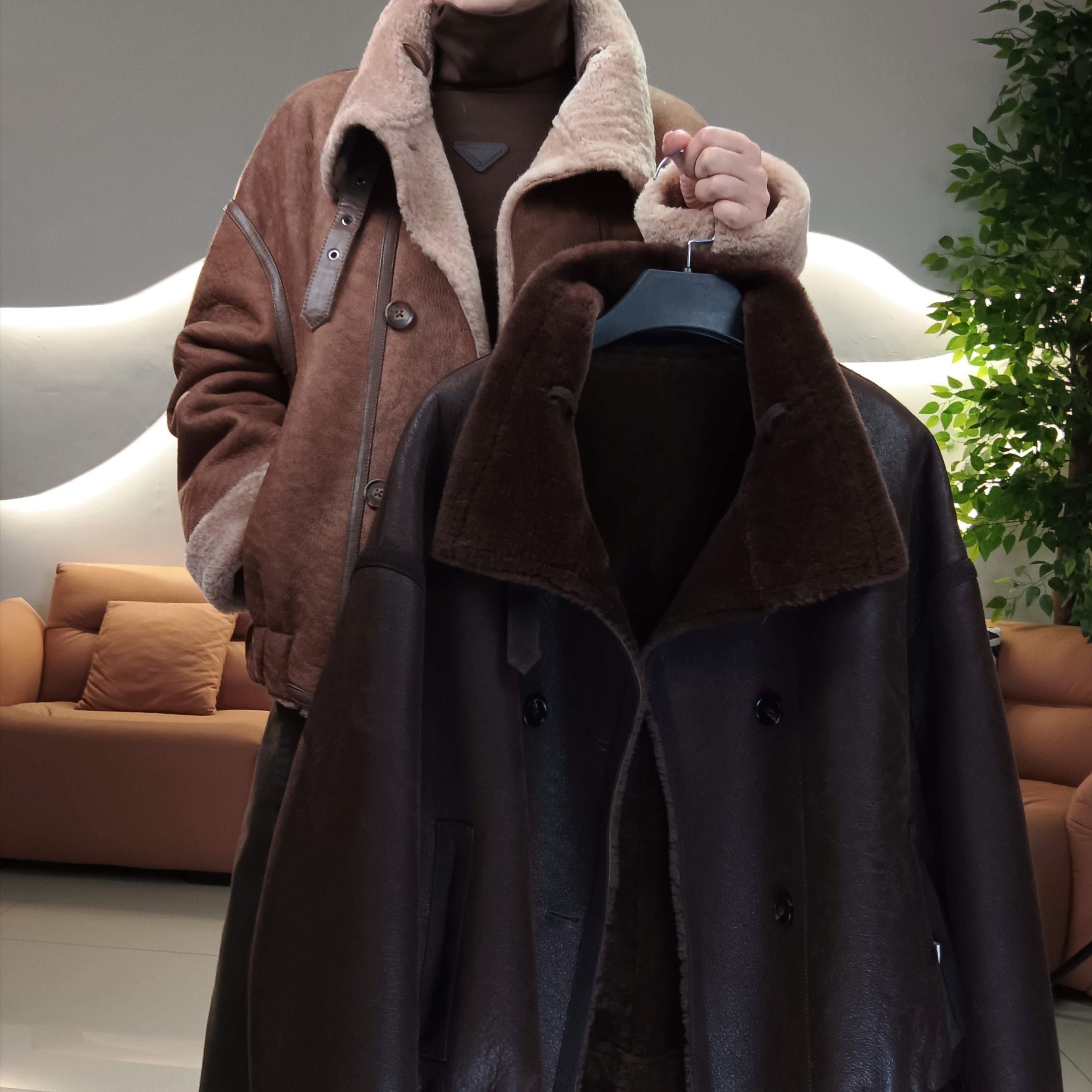 【宾姐服饰】（款号59322）两穿纯羊皮羊毛爆款皮毛一体（衣长62左右）