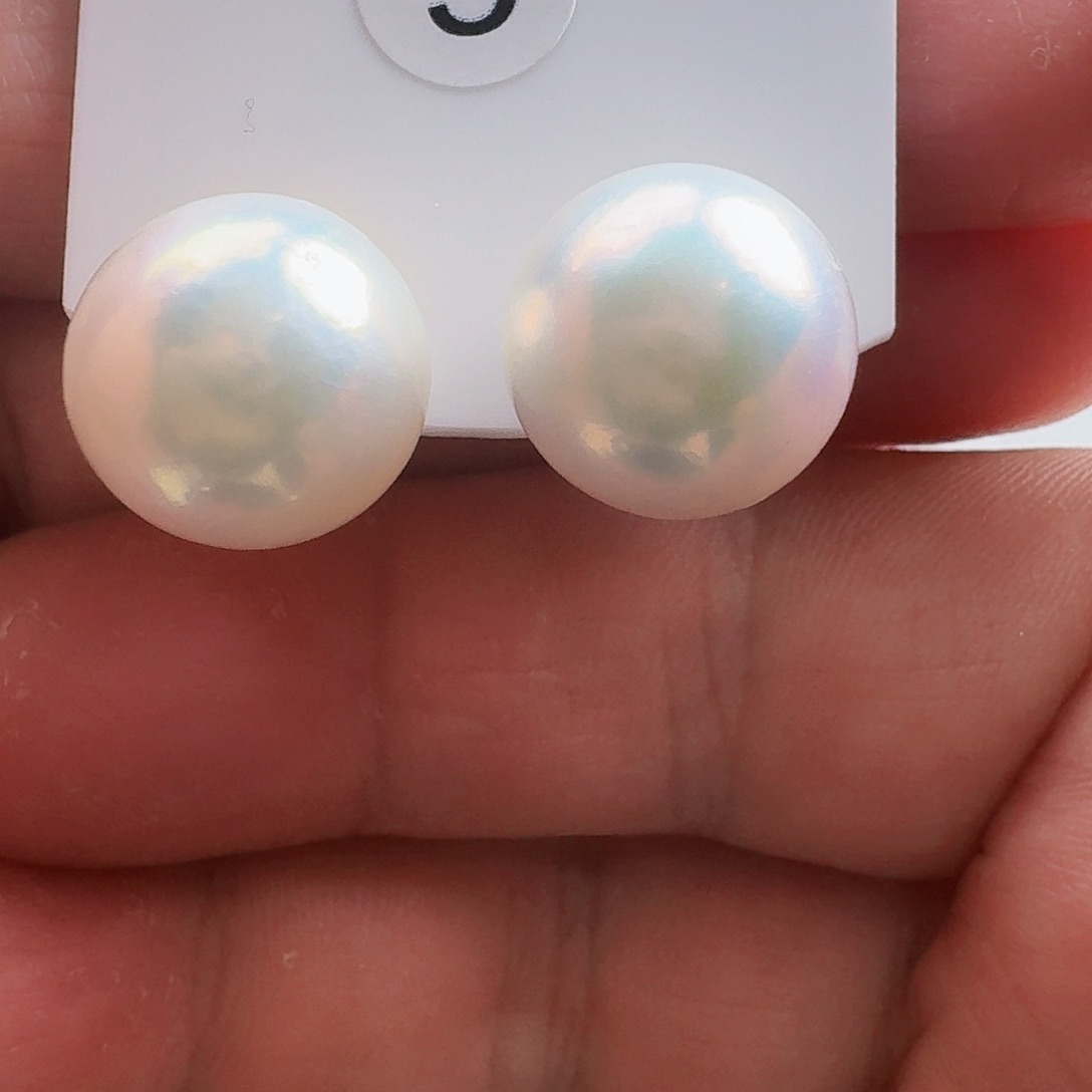 淡水珍珠耳饰银S925镶嵌