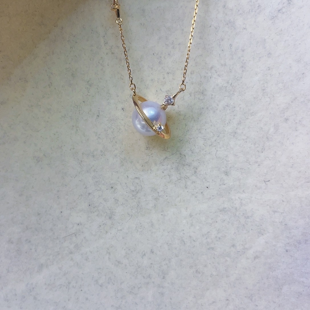 淡水珍珠吊坠(赠链)银S925镶嵌