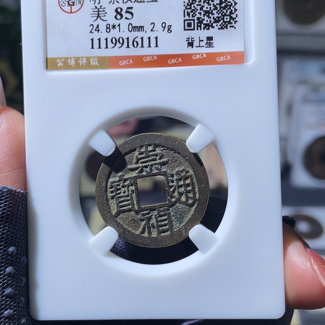铜小瑶，传世崇祯背上星，评级码6111