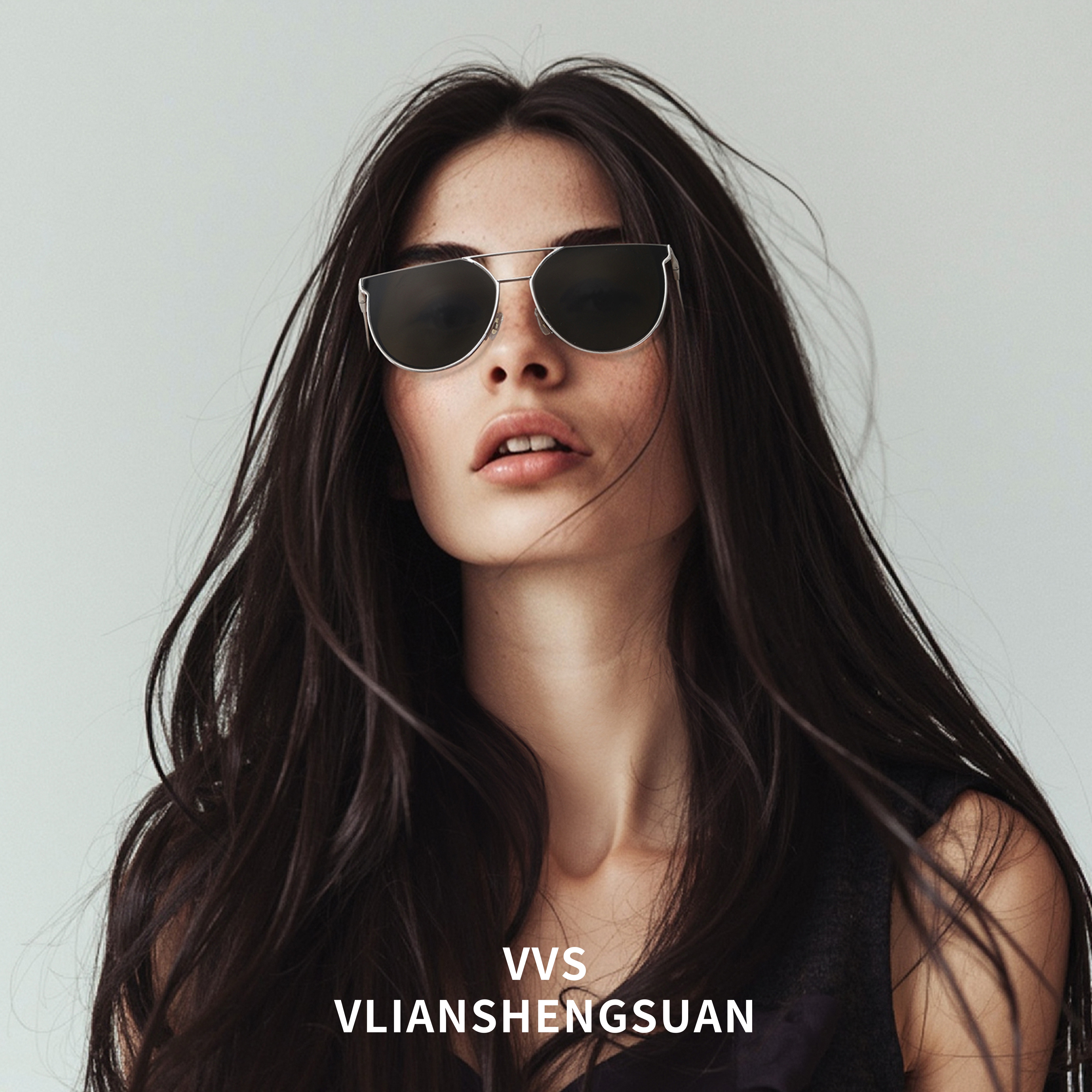 VVS眼镜墨镜太阳镜黑色中性款网红韩版个性异形时尚潮流男女K1