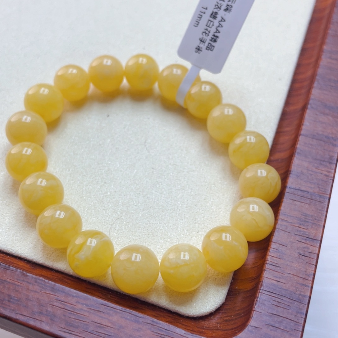 琥珀未镶嵌手链蜜蜡了手串14.2克