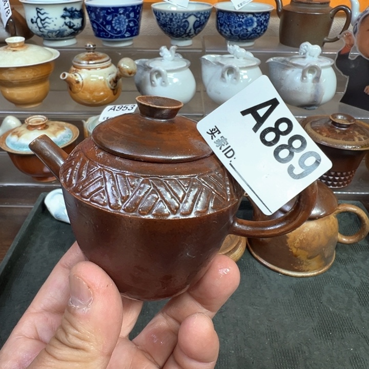 摆件889景德镇手工柴烧壶