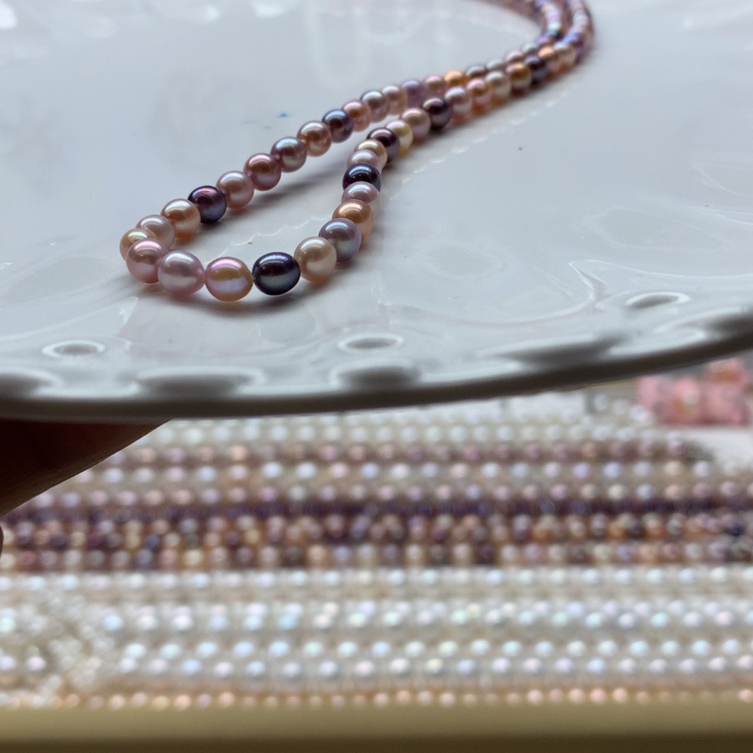 淡水珍珠合金颈饰4-5