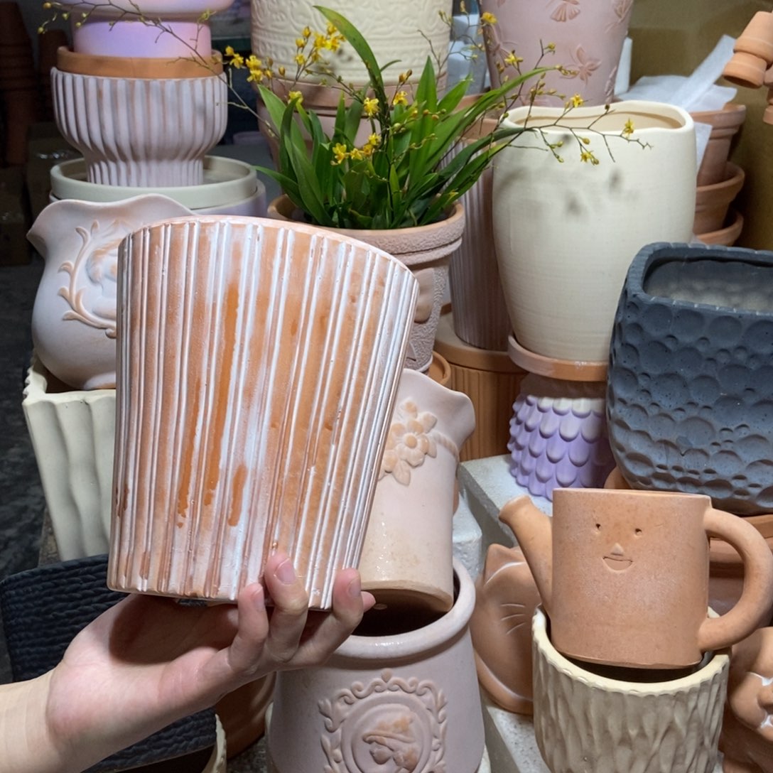 15×17复古直纹盆1个