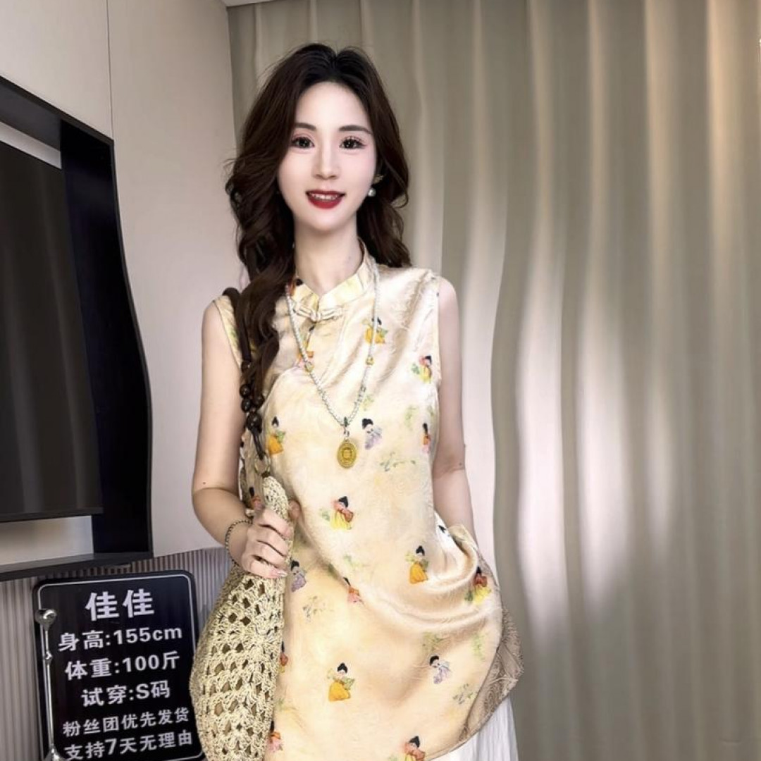 【佳佳专属】唐人*春夏无袖新款气质百搭新中式国风中长款