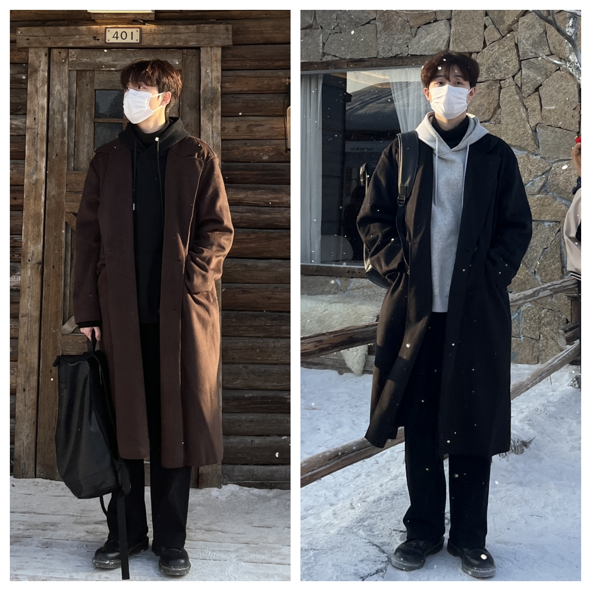 清仓！韩系复古秋冬过膝中长款宽松简约高级保暖毛呢大衣风衣外套