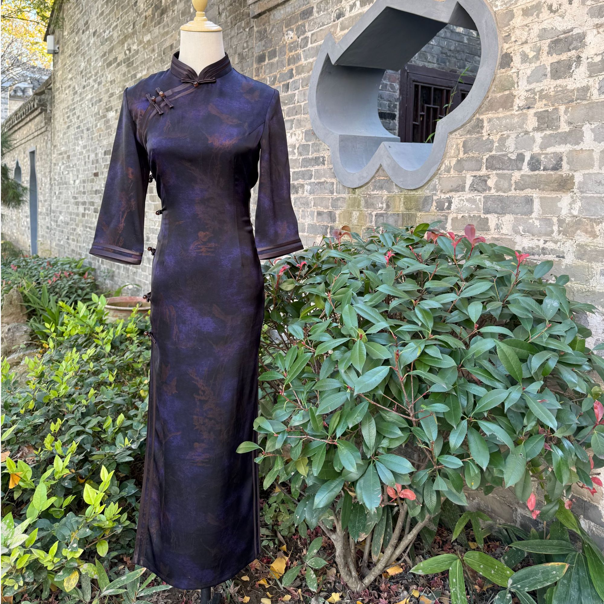 【紫林】2025年秋季新款复古百搭日常淑女旗袍