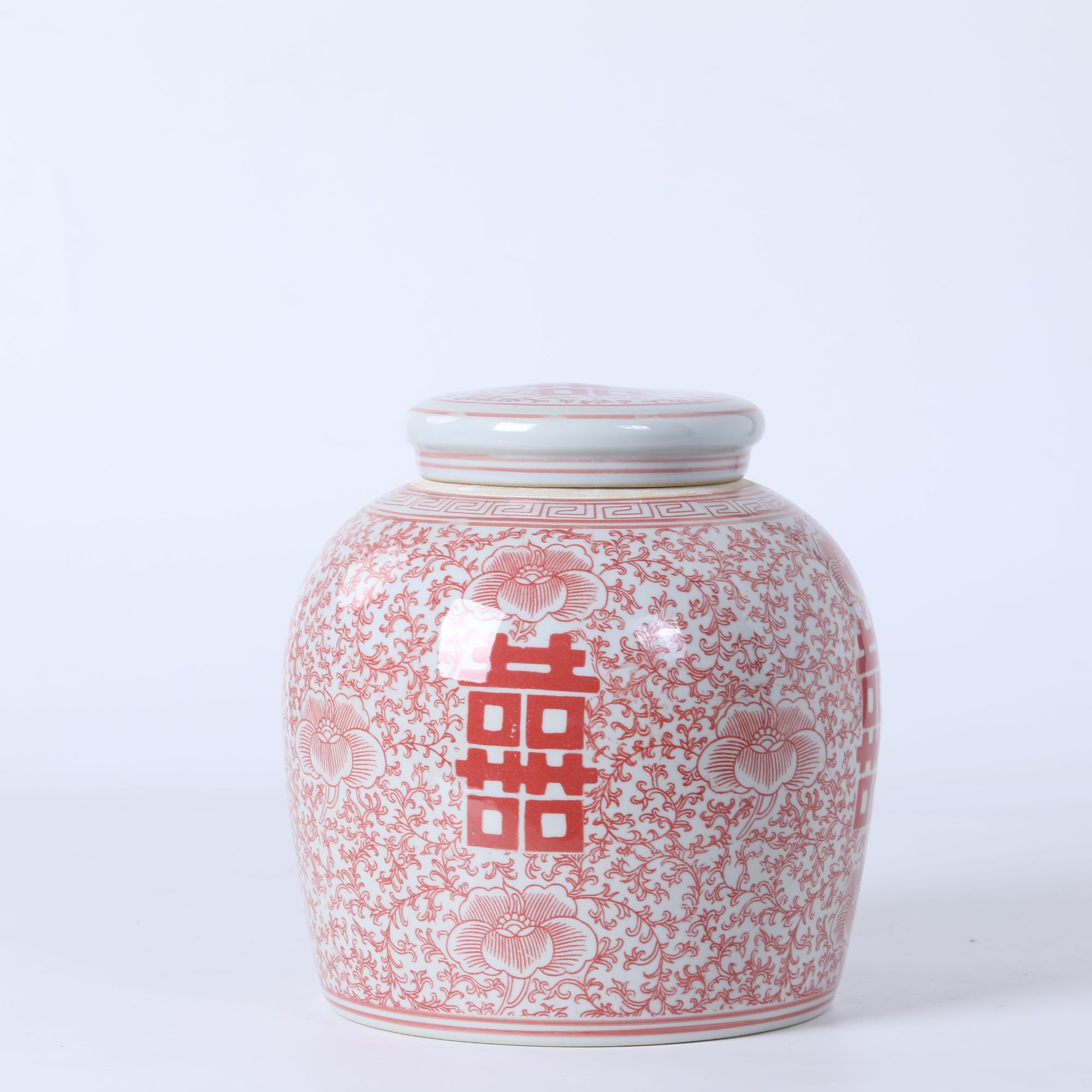 景德镇 红喜字罐