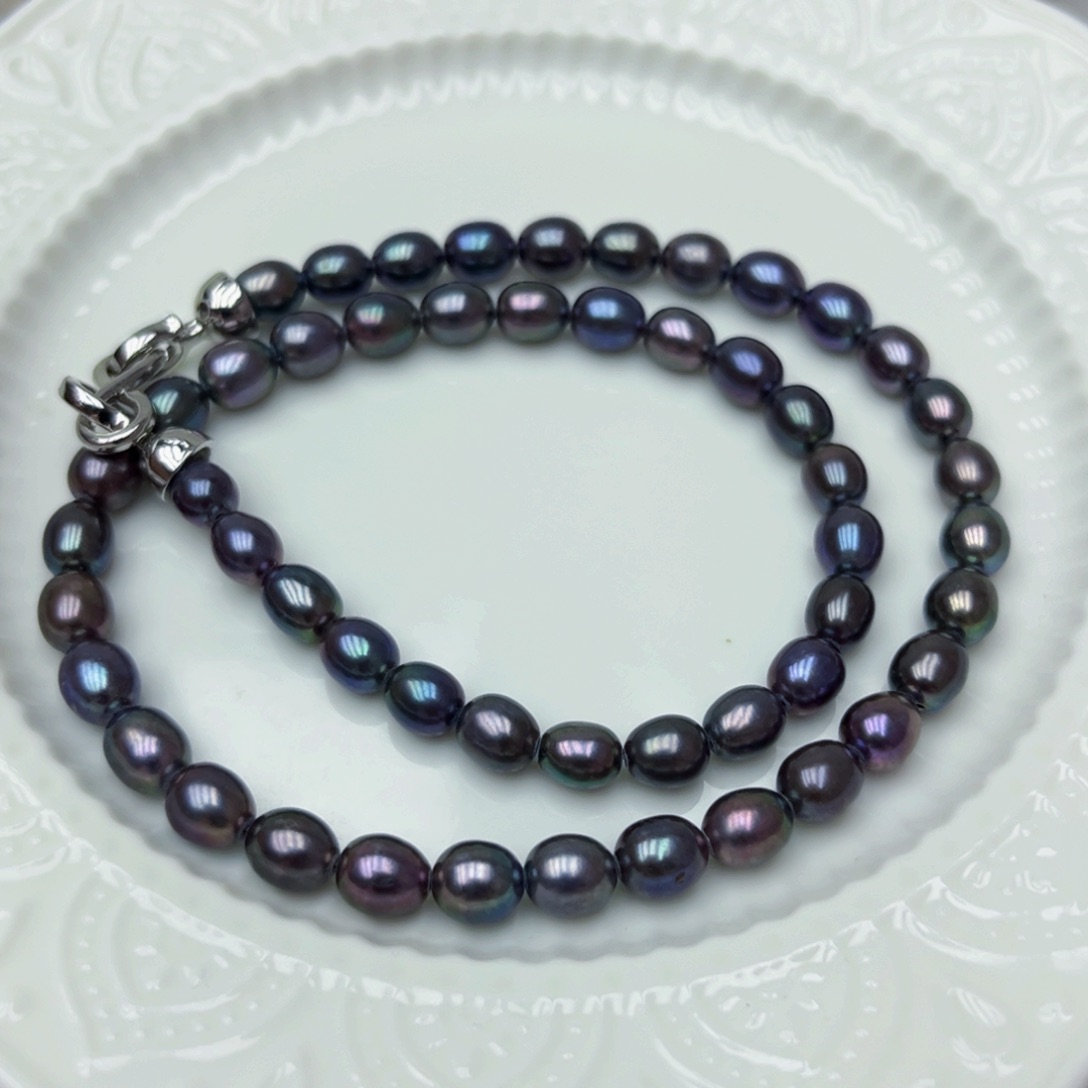 淡水珍珠颈饰银S925镶嵌