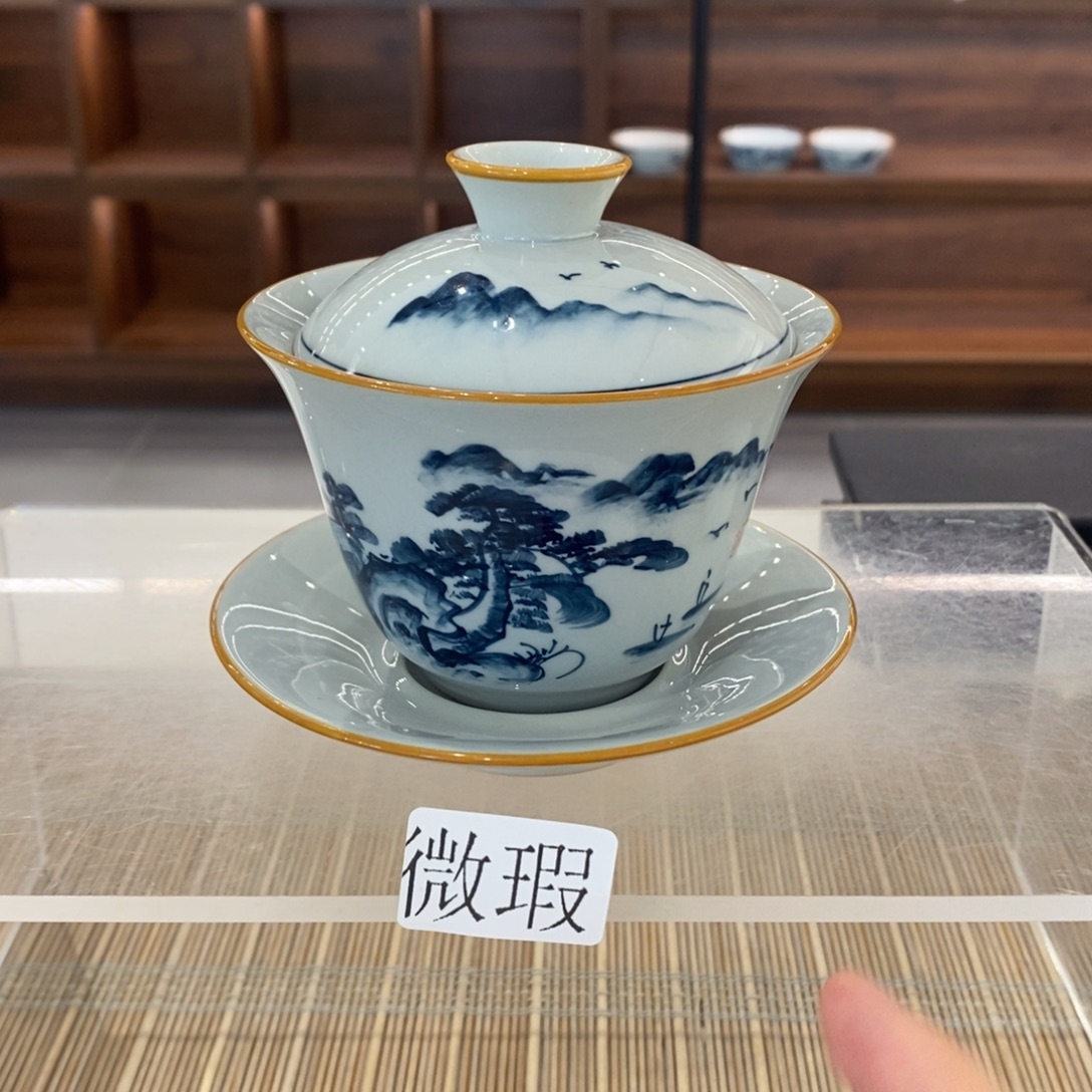 釉下彩老陶泥手工绘制