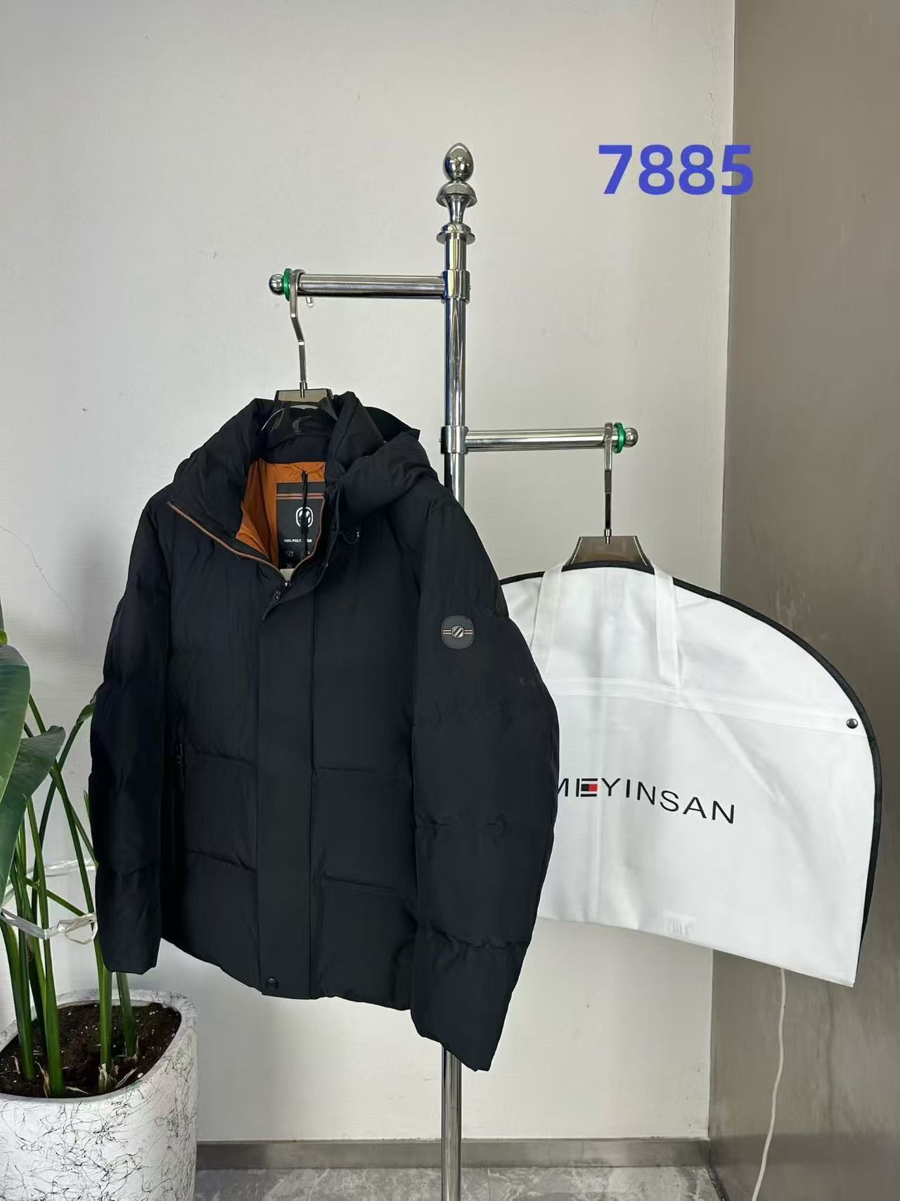27号#7885黑色Z90%鸭绒男士一手长羽绒服