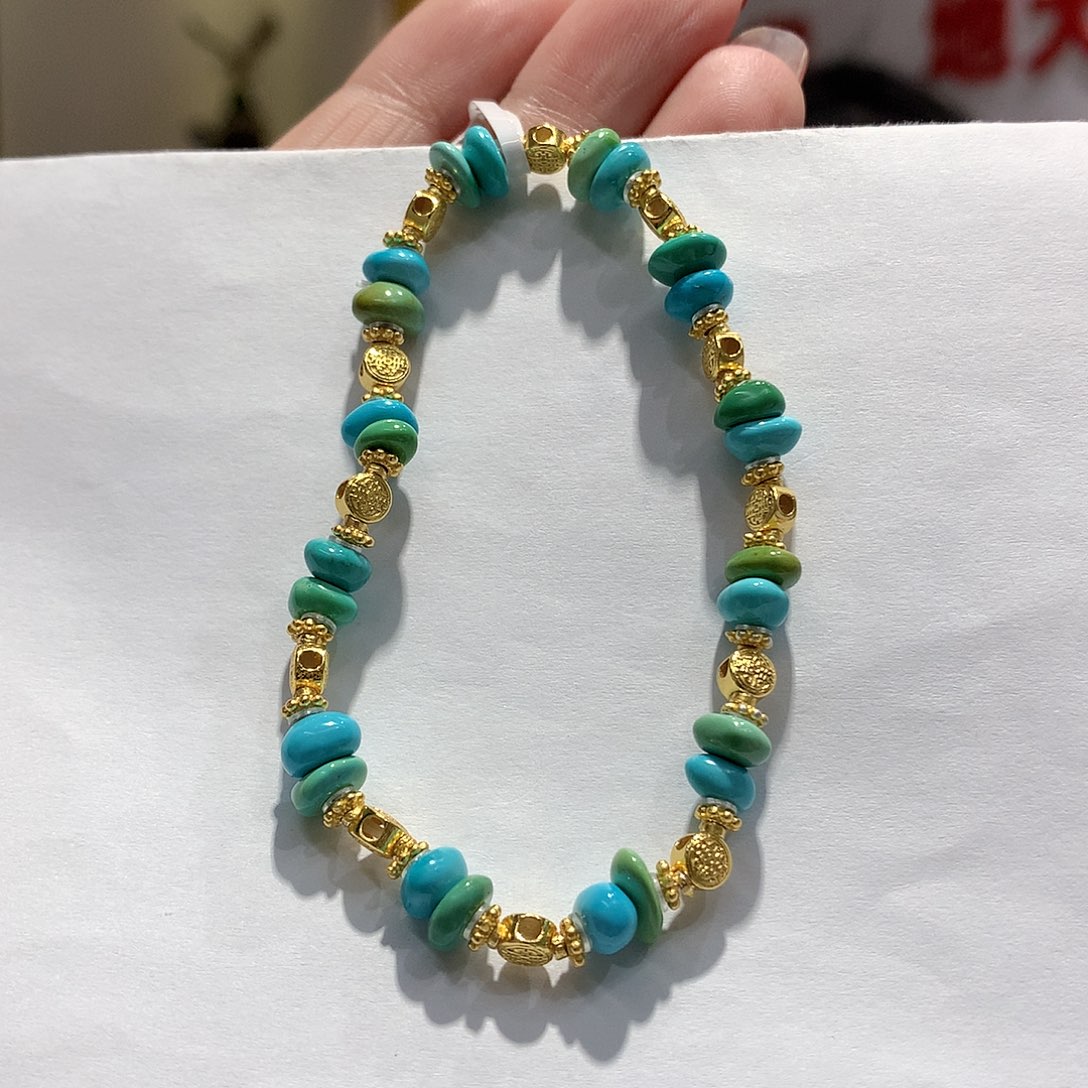 绿松石单圈银S925镶嵌