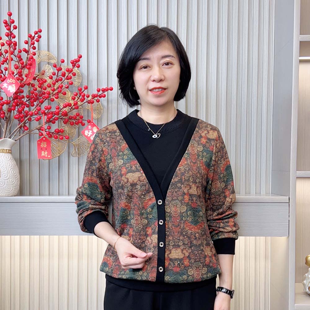 秋季新款时尚洋气减龄百搭休闲宽松显瘦气质磨毛假两件妈妈装上衣