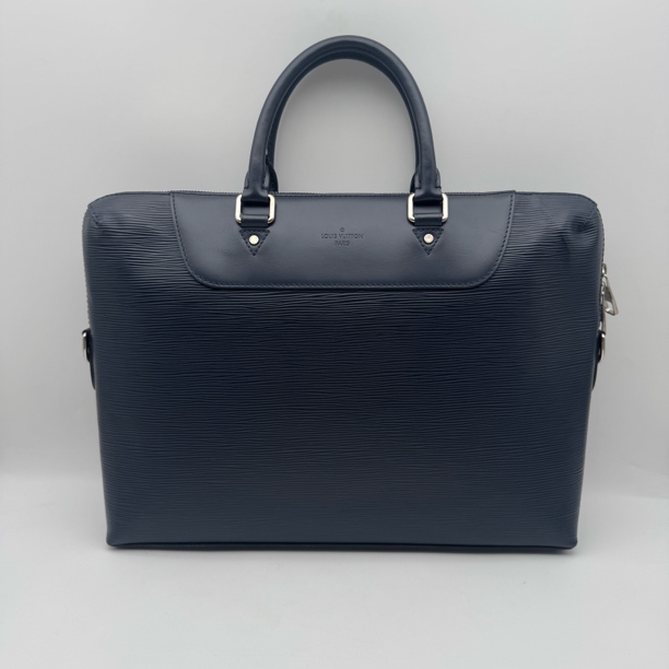 95新 LouisVuitton/路易威登 97新蓝黑色水波纹手提公文包/2779