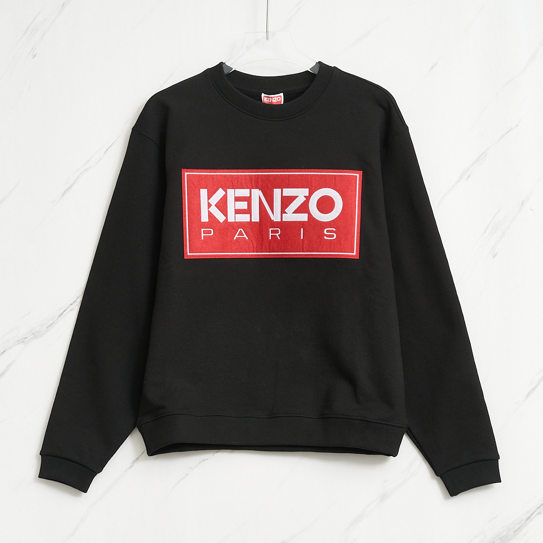 未使用 KENZO/肯佐 男士字母贴布卫衣/KZBU00257