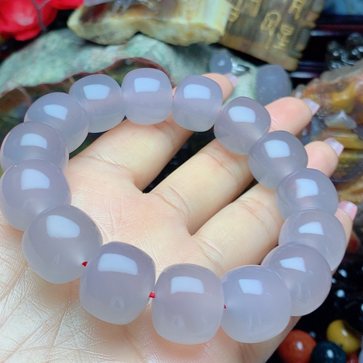 北票树化玉紫冰手串